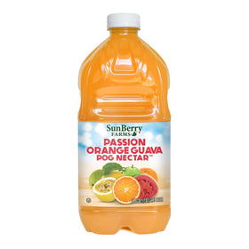 Sunberry Farms POG Nectar bottle 64oz ready to pour for a tropical refreshment.