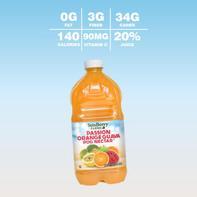 Sunberry Farms POG Nectar 64oz bottle ideal for sharing at parties.
