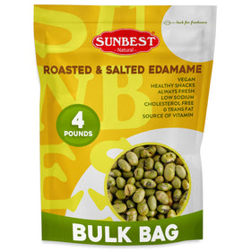 Sunbest Natural edamame bag front view highlighting a 64 oz bulk bag for pantry.