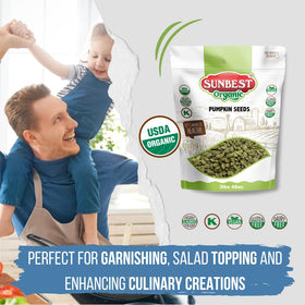 Sunbest Natural Organic Raw Pumpkin Seeds in baking — gluten-free topping