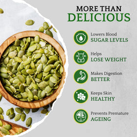Sunbest Natural Organic Raw Pumpkin Seeds in bowl for quick energy
