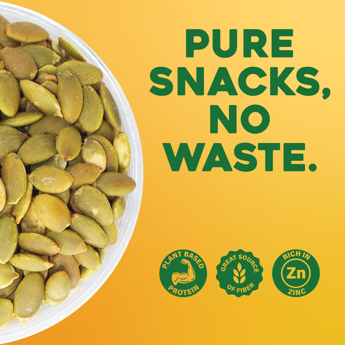 Sunbest Natural resealable bag preserves freshness of pumpkin seeds