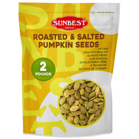 Sunbest Natural pumpkin seeds in packaging ready to eat on the go