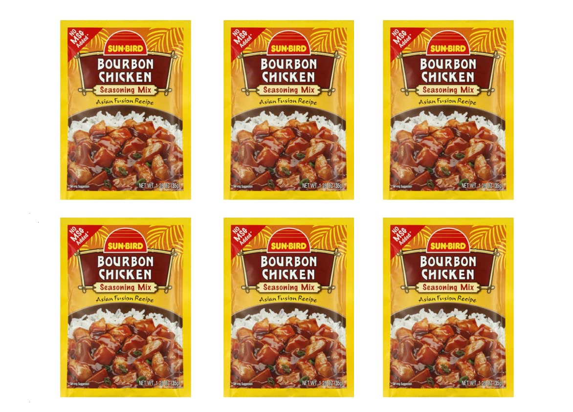 Sunbird Bourbon Chicken Seasoning Pack 6 front view enhances weeknight stir-fries.