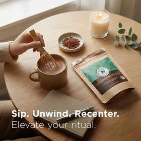 Sunbird Organics 8oz pack featuring single-origin cacao for daily ritual and mindful breaks.