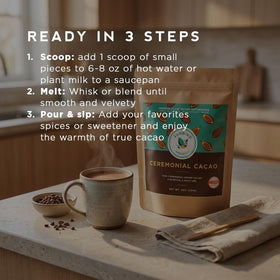Sunbird Organics direct-trade cacao highlights ethical sourcing and community support.