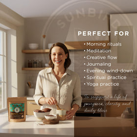 Sunbird Organics ceremonial cacao drink setup enabling effortless preparation and cozy moments.