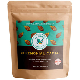 Sunbird Organics ceremonial cacao Peru beans ideal for a mindful ritual and smooth ceremonial drinking.