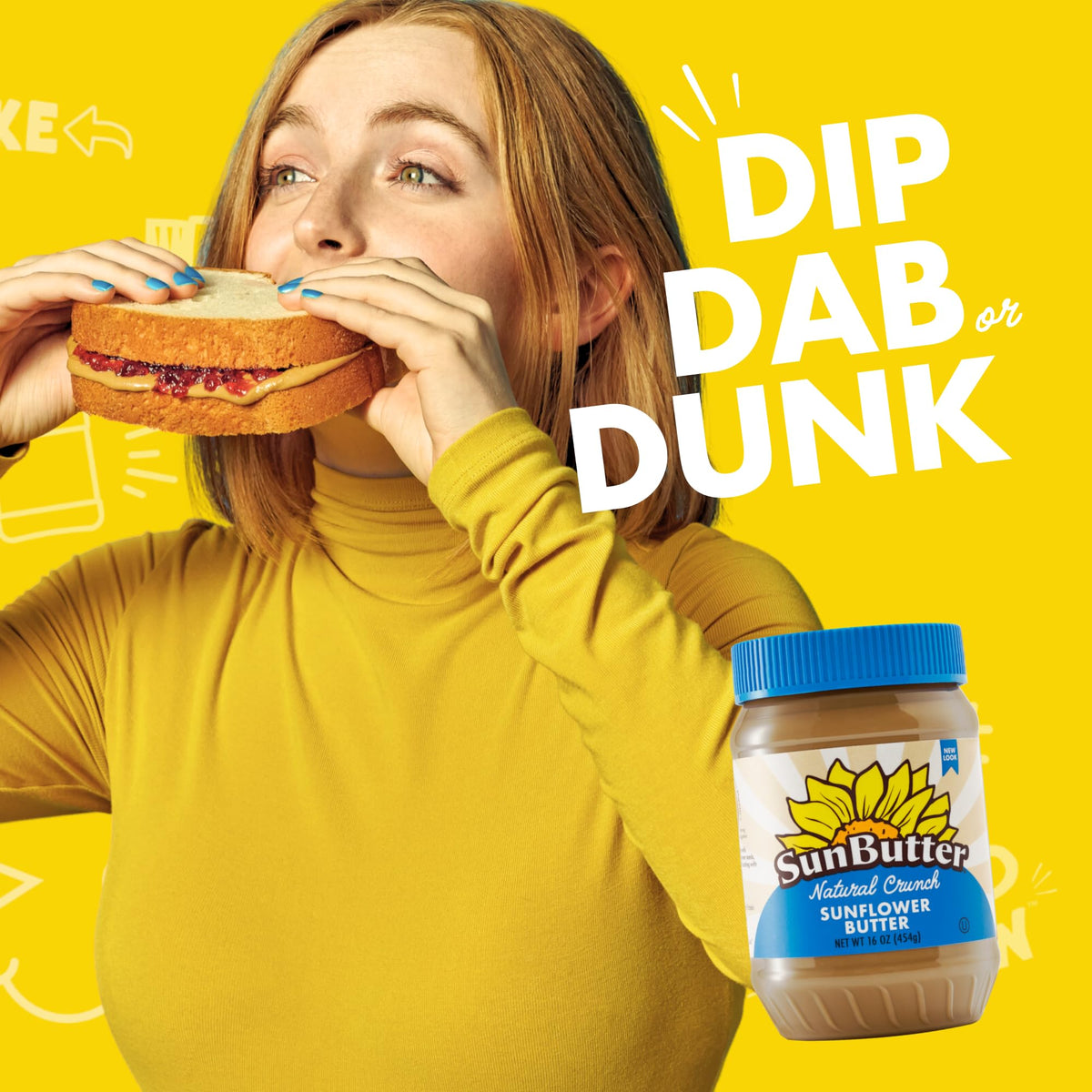 SunButter Crunch scoop from jar highlights quick, spoonable snacking