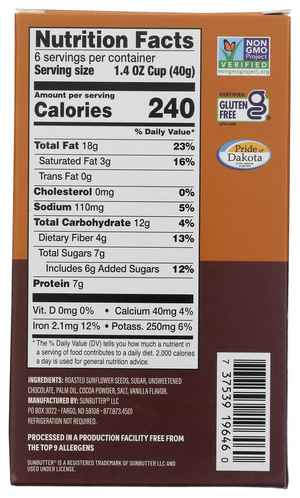 SunButter On The Go Chocolate Cups closeup reveals creamy sunflower butter center for snack cravings