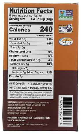 SunButter On The Go Chocolate Cups closeup reveals creamy sunflower butter center for snack cravings