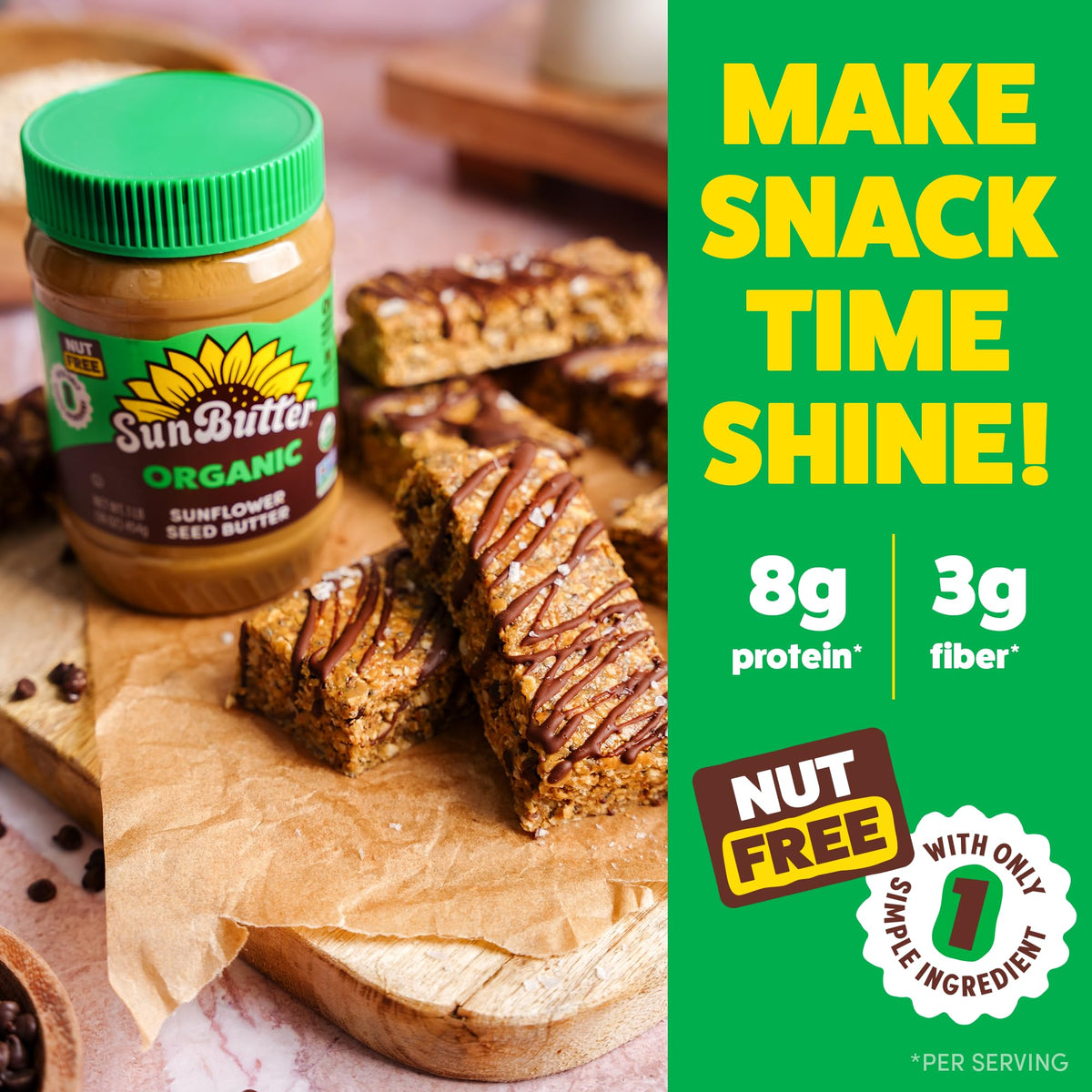 SunButter Organic with fruit dip for wholesome snacking