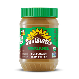SunButter Organic sunflower seed butter in a jar with creamy spread for toast and snacks