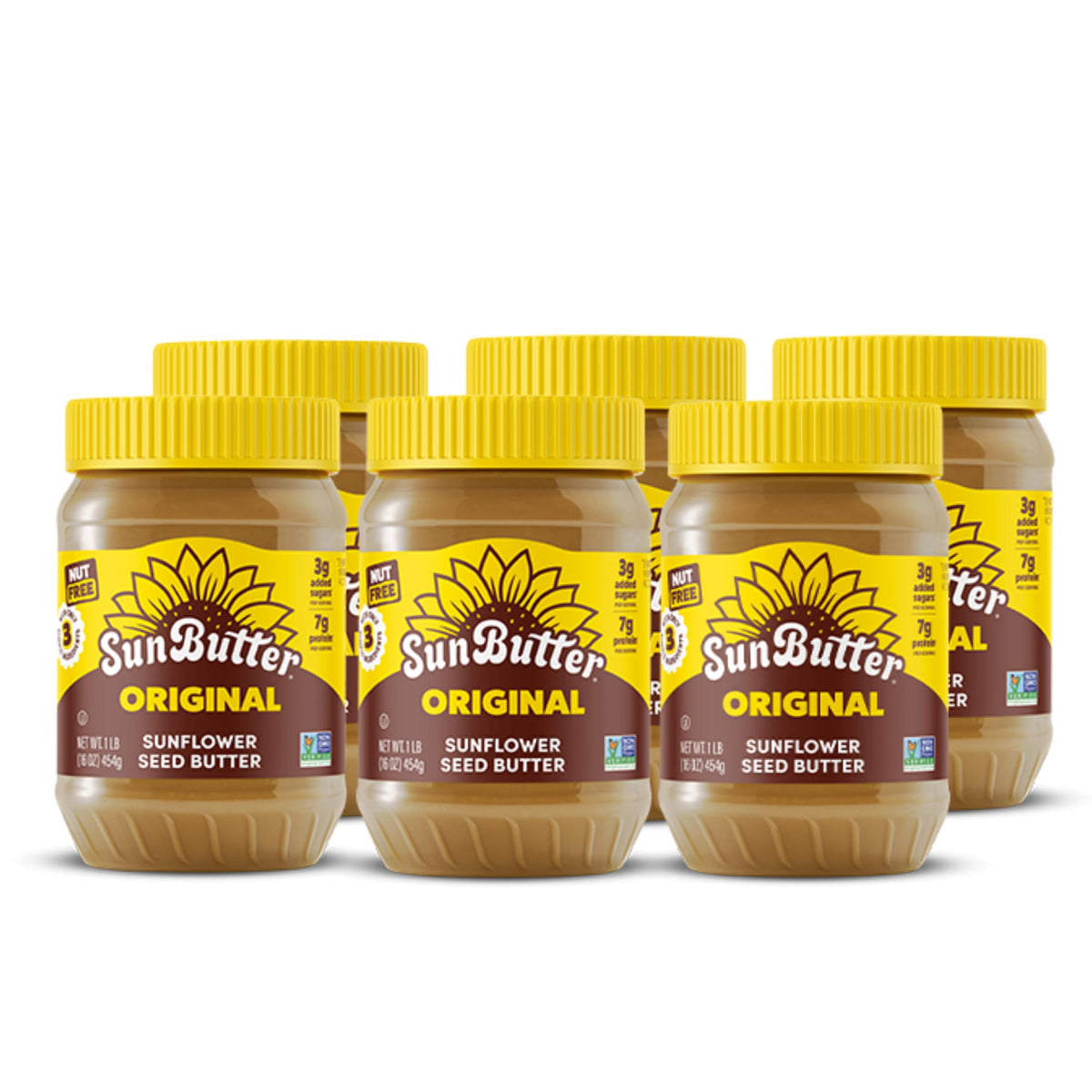 SunButter Original sunflower seed butter jar shows smooth texture for versatile spreads.