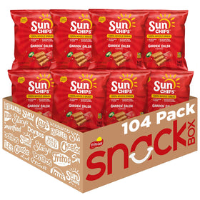 SunChips Garden Salsa 104-pack 1oz bags for convenient, whole-grain snacking on the go.