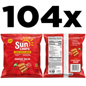 SunChips Garden Salsa with a wavy texture and bold tomato-jalapeño flavor.