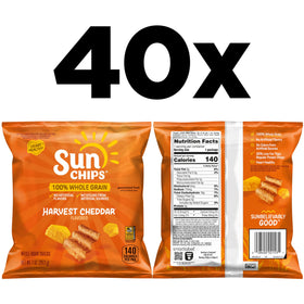 SunChips Harvest Cheddar bag back with nutrition highlights