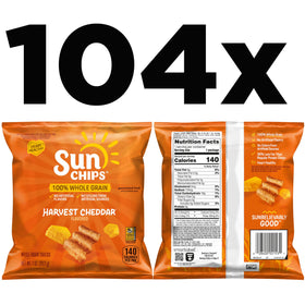 SunChips Harvest Cheddar serving plate shows a crisp, snack-ready treat.
