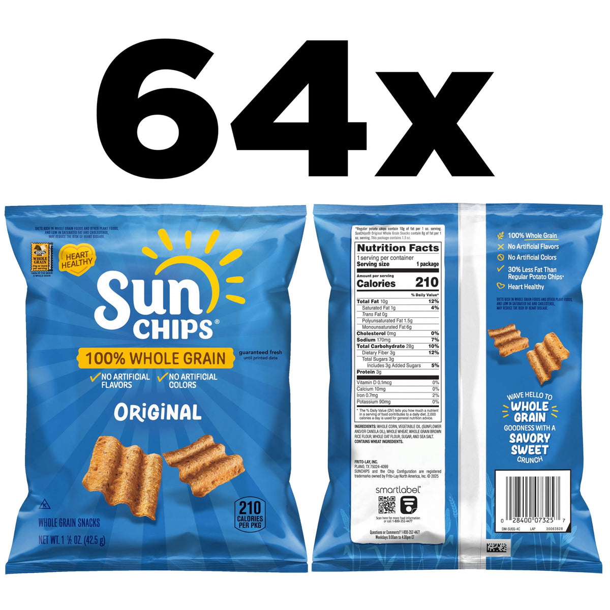 SunChips Original Multigrain Snacks bag texture close-up showcasing crisp texture for a satisfying bite