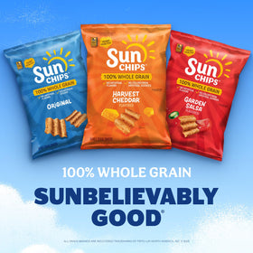 SunChips Original Multigrain Snacks interior showing 64 individual bags for easy on-the-go snacking
