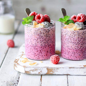 Suncore Foods chia seeds baking mix, ideal for baked goods and crusts.