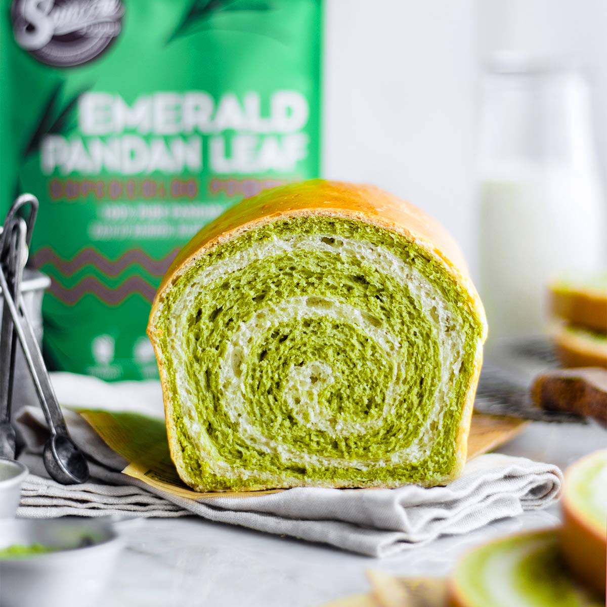 Suncore Foods Emerald Pandan Leaf Powder added to yogurt for a subtle green hue