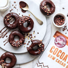 Suncore Foods Organic Cacao Nibs ice cream topping brings rich bite.