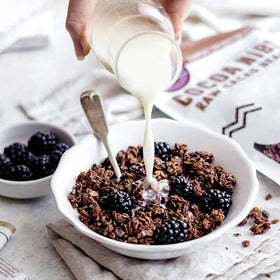 Suncore Foods Organic Cacao Nibs packaging showcases quality standards.
