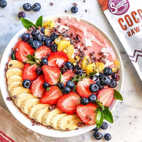 Suncore Foods Organic Cacao Nibs smoothie addition delivers texture and depth.