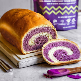 Suncore Foods Purple Sweet Potato Powder can be seen near baking ingredients, color preview.