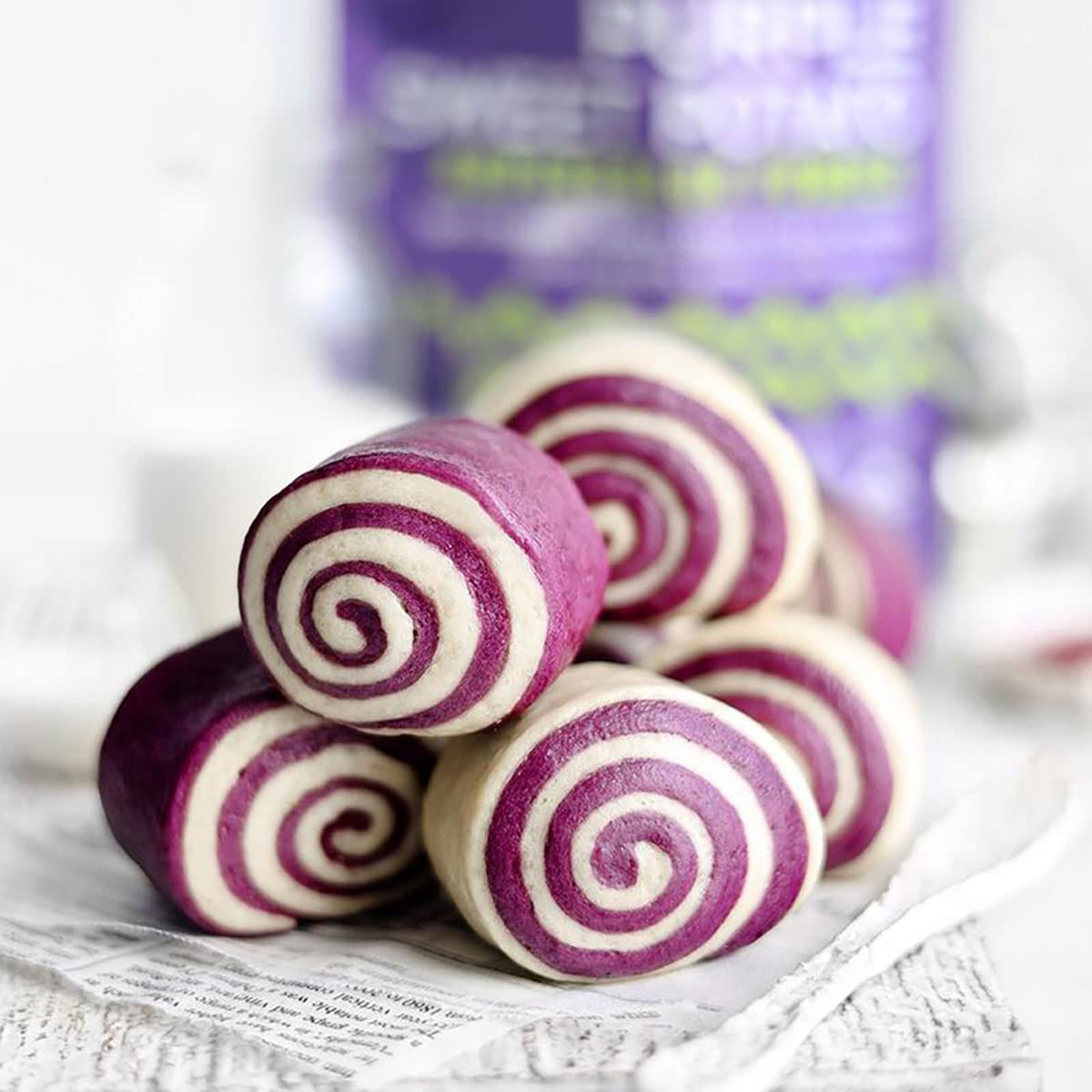 Suncore Foods Purple Sweet Potato Powder stirred into smoothies yields a vivid hue.