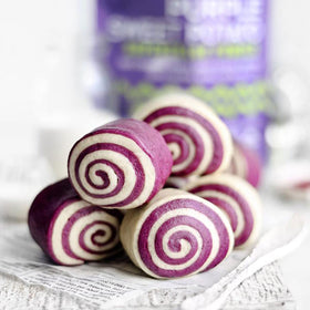 Suncore Foods Purple Sweet Potato Powder stirred into smoothies yields a vivid hue.