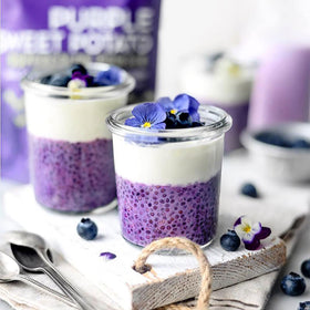 Suncore Foods Purple Sweet Potato Powder offers a non-GMO, gluten-free option for cooking.