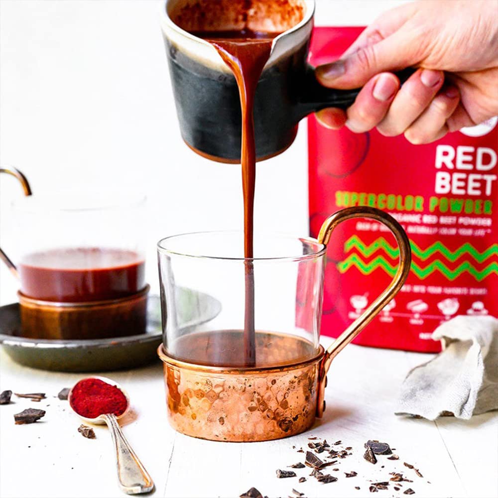 Suncore Foods Red Beet Powder resealable pouch shown for convenient storage.