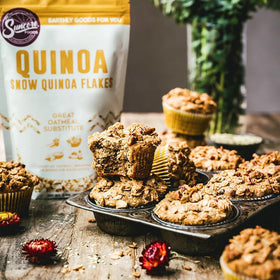 Snow Quinoa Flakes tossed into granola for extra fiber and crunch.