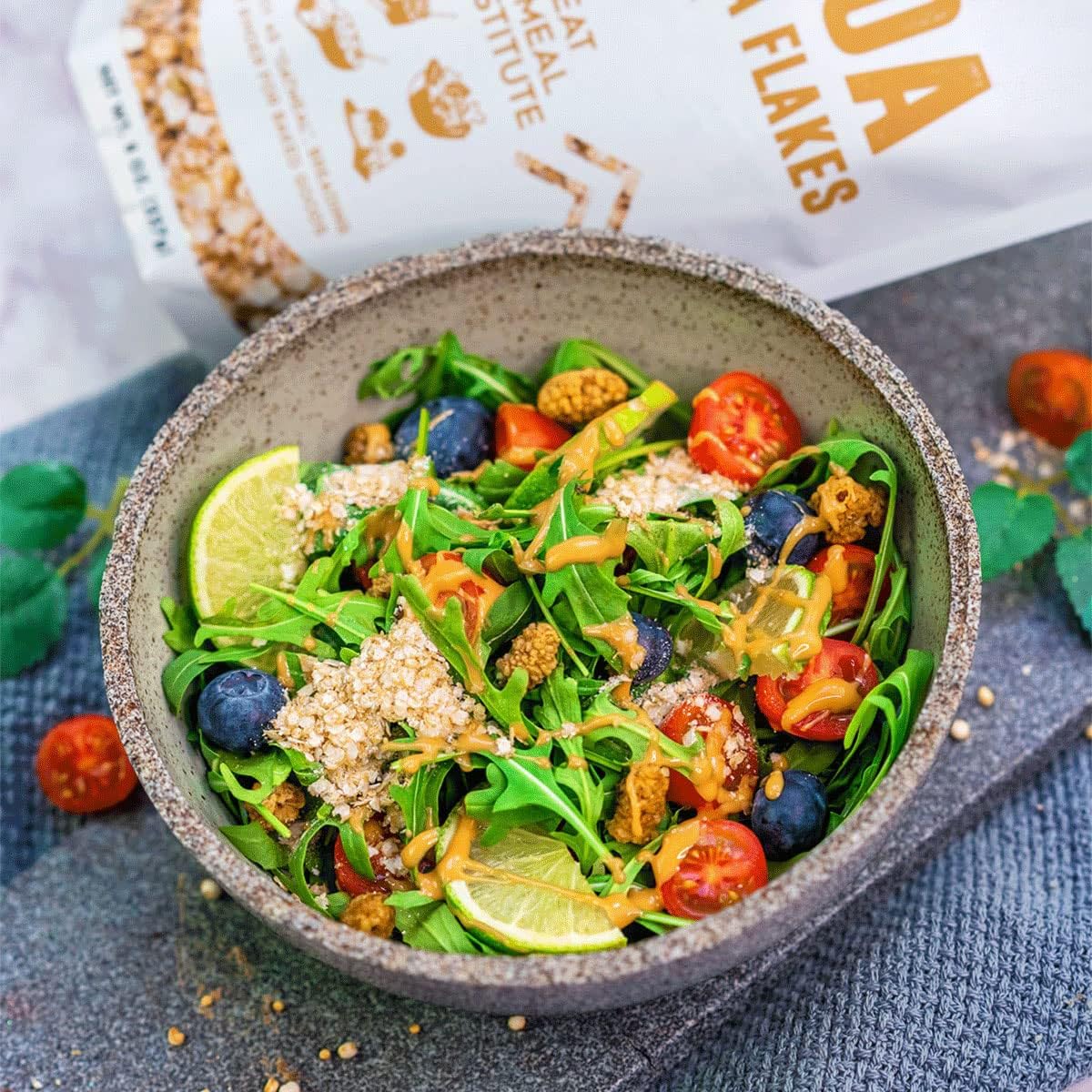Snow Quinoa Flakes atop yogurt adds protein-rich crunch.