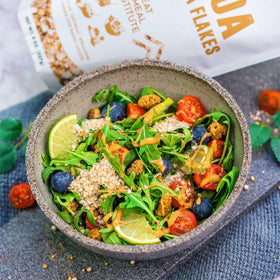 Snow Quinoa Flakes atop yogurt adds protein-rich crunch.