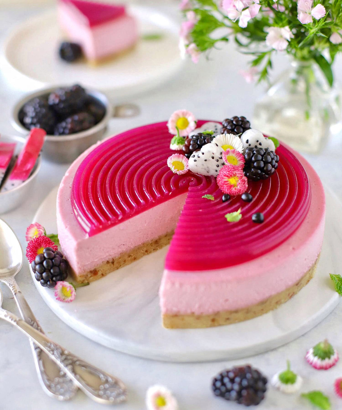 Suncore Foods Pink Pitaya Powder in gluten-free baking setup