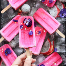 Suncore Foods Pink Pitaya Powder as dessert topping adds color
