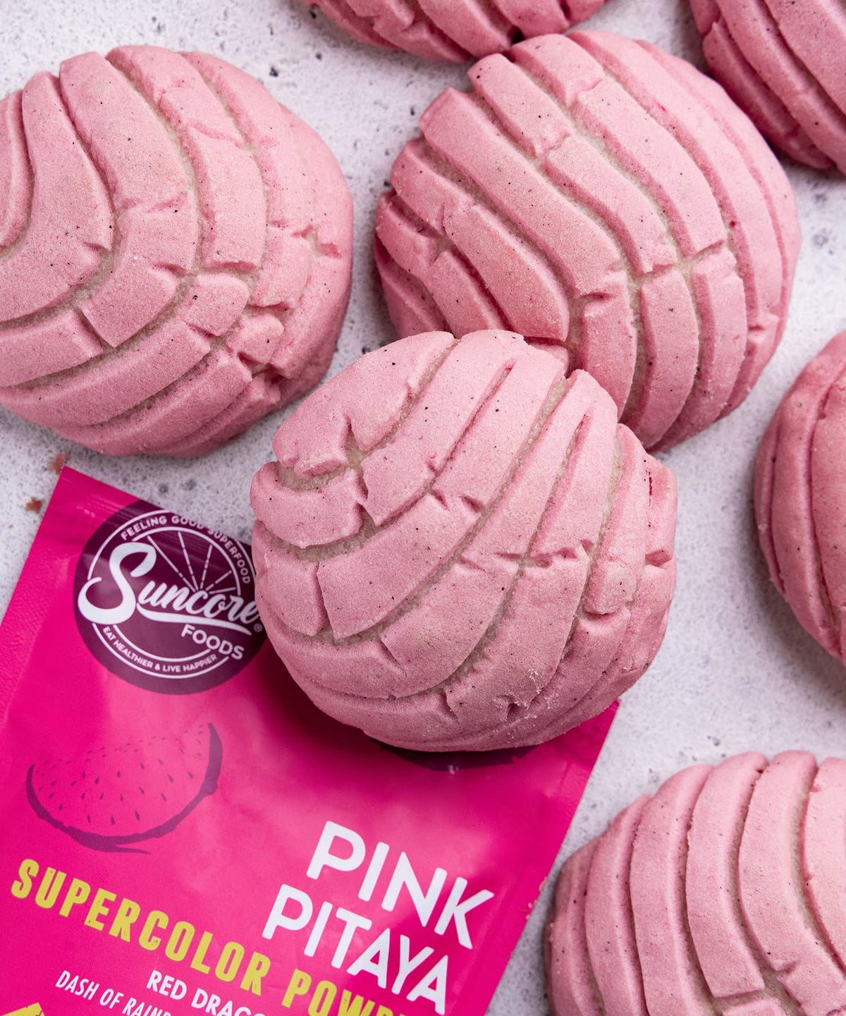 Suncore Foods Pink Pitaya Powder in smoothie for vibrant shade