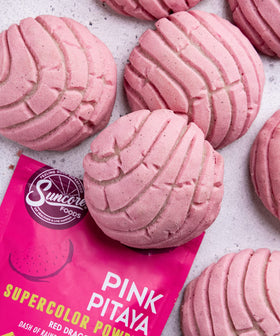 Suncore Foods Pink Pitaya Powder in smoothie for vibrant shade