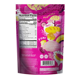 Suncore Foods Pink Pitaya Powder on wooden spoon ready to mix