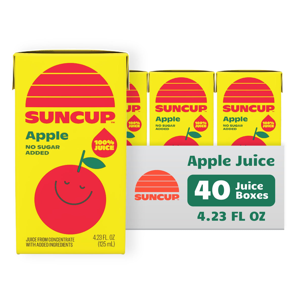 Suncup Apple juice box 40-pack for lunches and on-the-go.