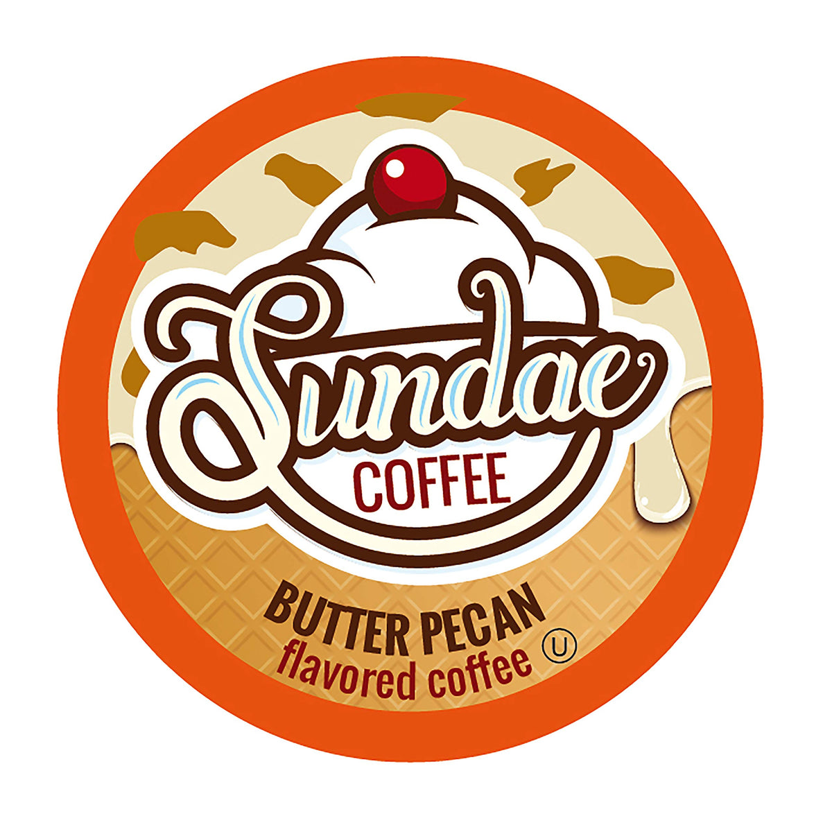 Sundae Coffee Butter Pecan pods pack showing flavor and zero-calorie appeal