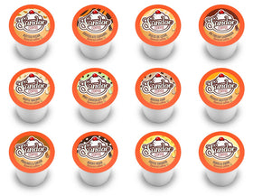 Sundae Coffee ice cream flavored pods closeup with premium Arabica beans.