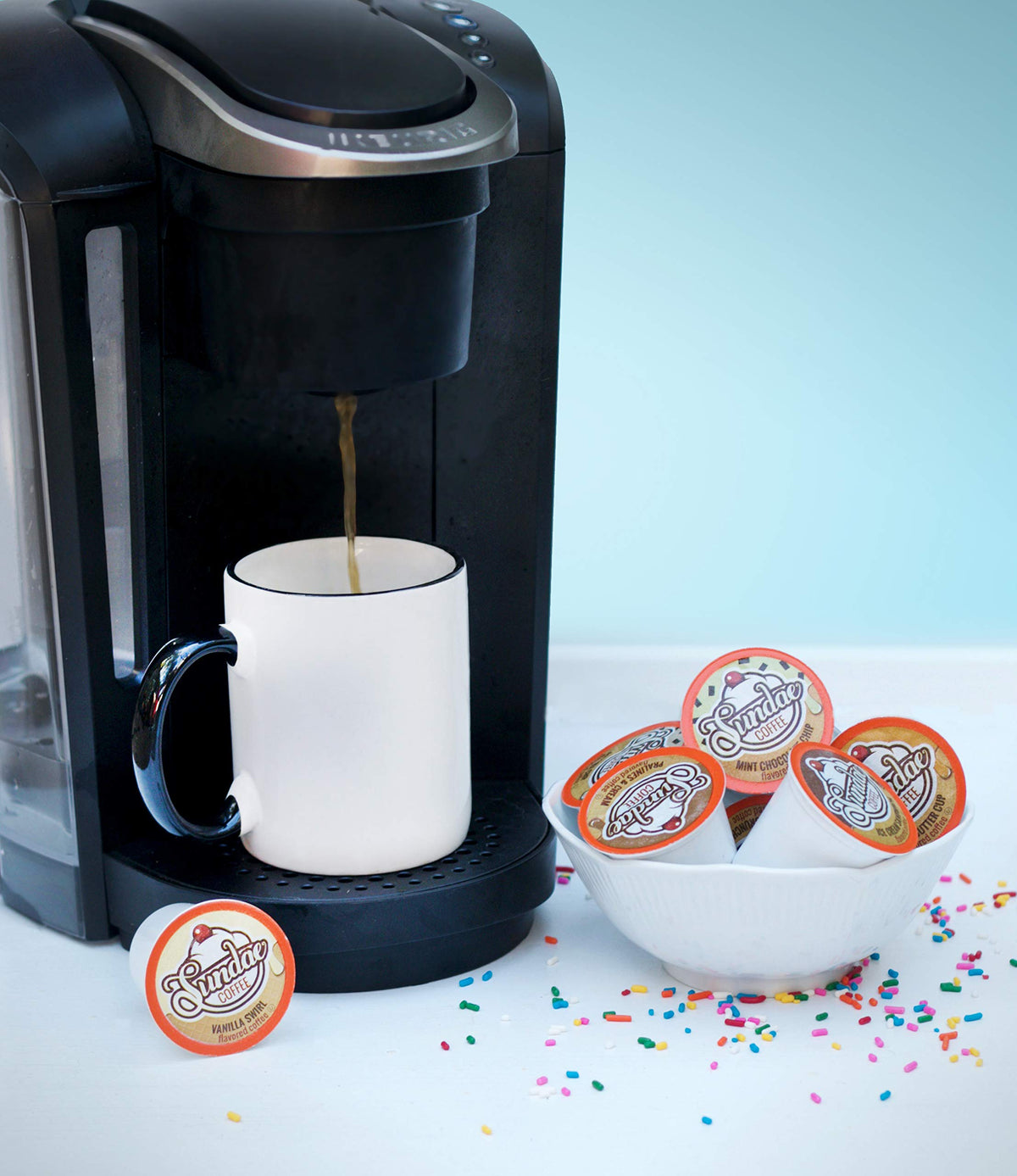 Iced coffee moment with Sundae Maple Walnut flavor.