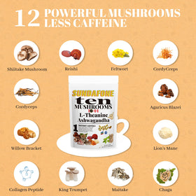 SUNDAFONE mushroom coffee in a morning routine setup