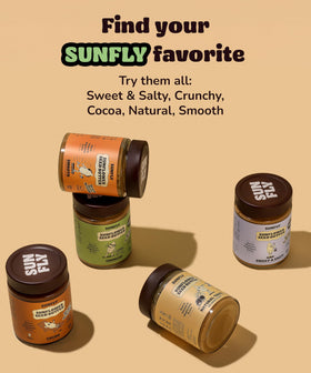 Sunfly Crunchy pantry-friendly jar stacks neatly for easy access.