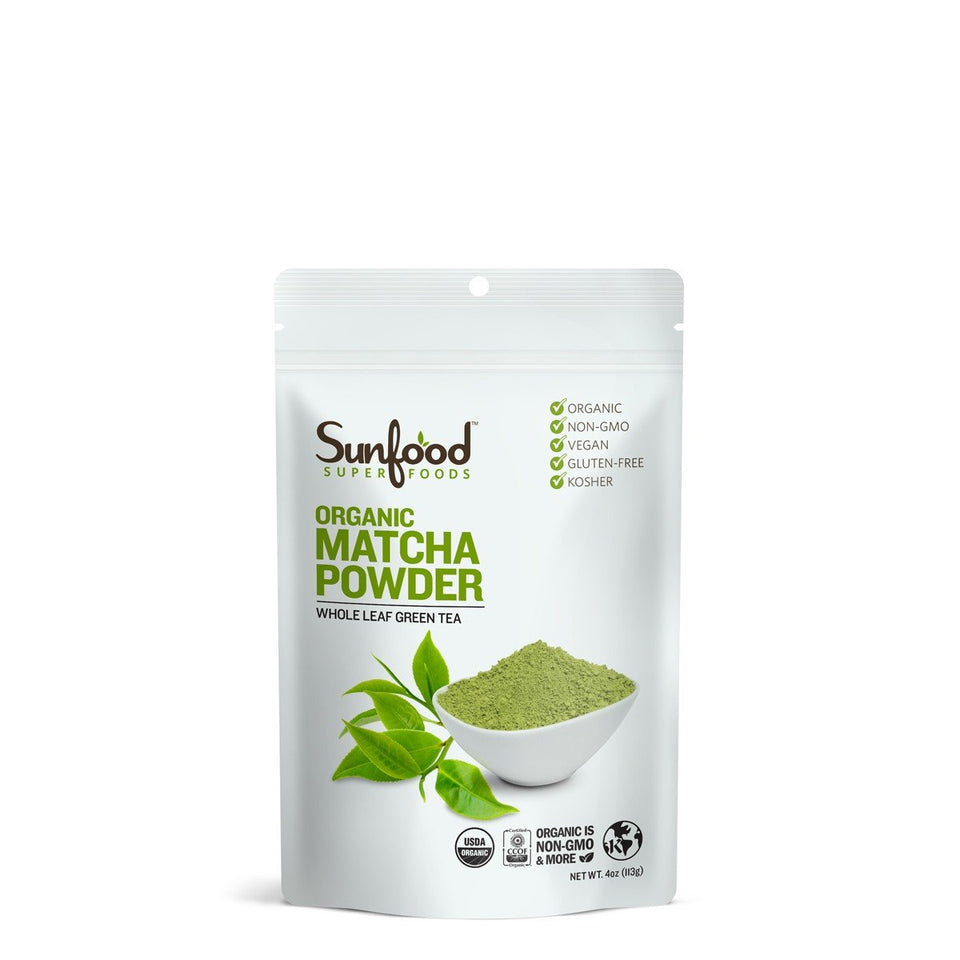 Sunfood Matcha Powder emerald dust for vibrant hot or cold beverages