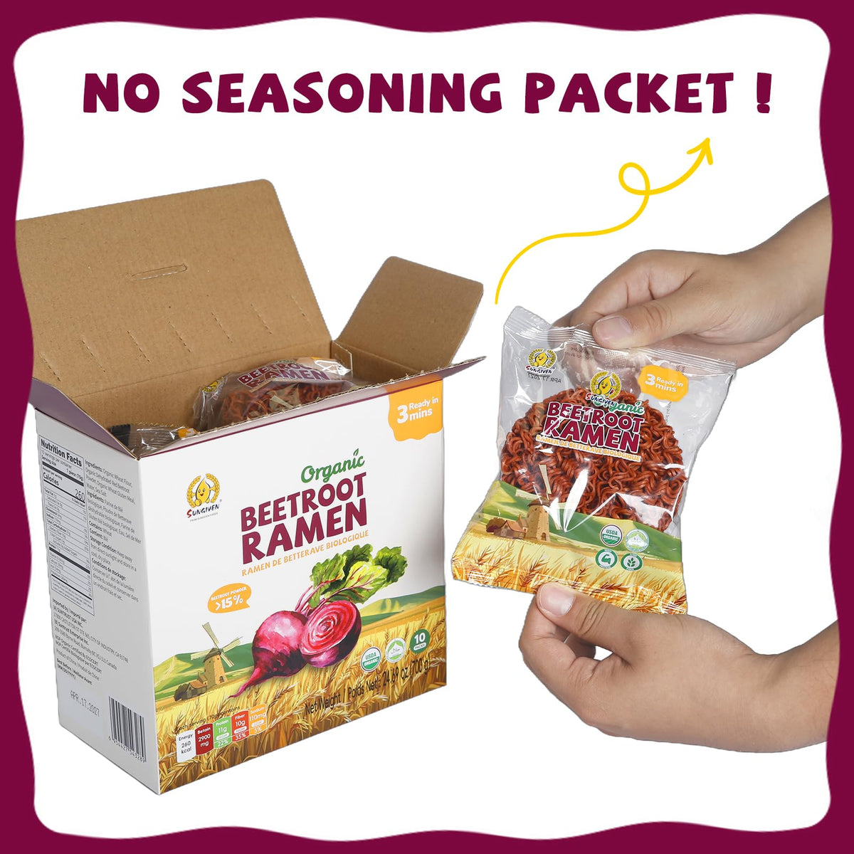 SUNGIVEN noodles with no additives or preservatives for clean eating